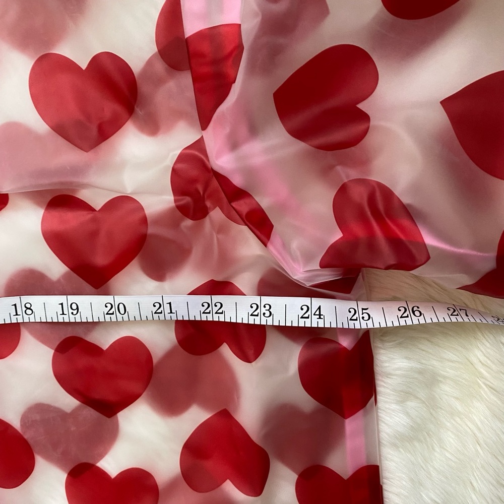 Lazy Oaf See Through Heart Mac Translucent Rain Jacket Oversize Size L / XXL fit - Picture 9 of 17